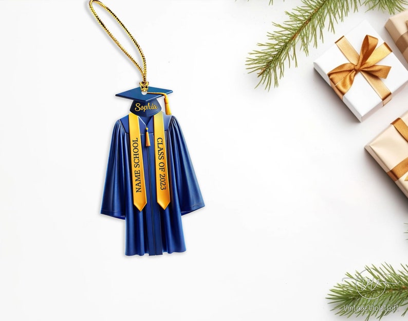 Personalized Graduation Ornament,2024 College Graduation,School Graduation Ornament Gift,Class Of 2024,High School Graduation Gift,Grad Gift image 6