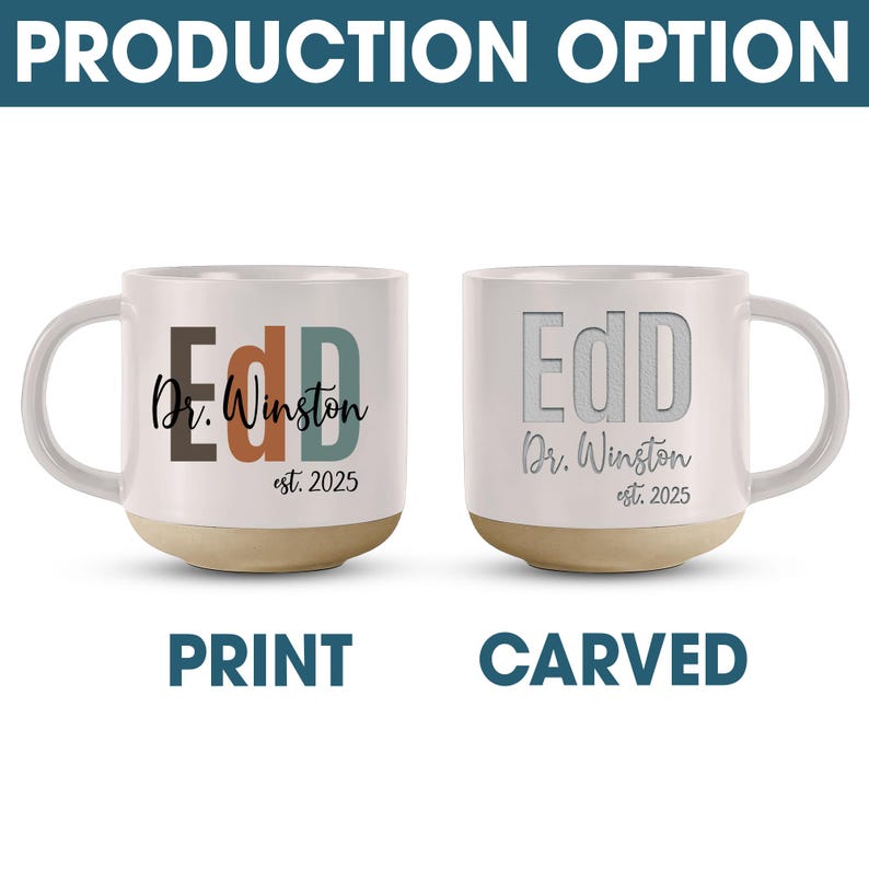 Edd Graduation Pottery Mug, Custom Doctor Gift, Doctorate Graduation ...