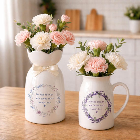 Be The Things You Loved Most About Her Ceramic Flower Vase, Loss Of Mother Grandma Your Loved Ones Gift, Memorial Gift, Sympathy Keepsake