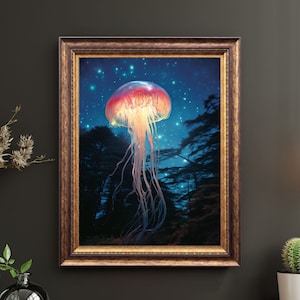 Jelly Glow No. 2 Wall Art Bedroom Art Jellyfish Art Surreal Art Portrait Art Lover Art Gift Unique Art Print Pretty Art Cool Art