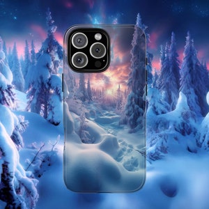 Winter Wonderland Phone Case, Snowy Forest Mobile Case, Winter Forest Case, Gift for Skiing Lover, iPhone Tough Case, Samsung Galaxy, Pixel