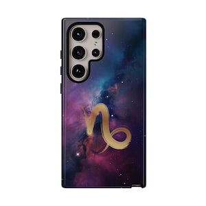 ZODIAC Capricorn Galaxy Phone Case Samsung Galaxy S25 Ultra, S24, S23 Tough Case Cosmic Gift, Horoscope Pixel 9 Pro Protective Cover
