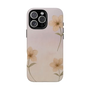 BLOEMEN iPhone-hoesje met verloop achtergrondontwerp, iPhone 16 Pro Max stoer hoesje cadeau voor haar, MagSafe iPhone 15, 14 plus bloemenomslag