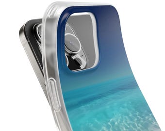 Summer Beach Phone Case, Ocean Waves iPhone 16 Pro Max Flexi Case, Samsung Galaxy S25 Ultra, Coastal Sea Gift, Stylish iPhone 15 Pro Cover