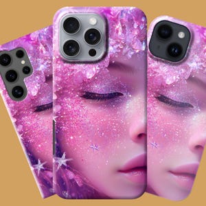 Dreamy Glitter iPhone Case, Fantasy Mobile Cover Gift for Her, iPhone 16 Pro Max Tough Case, Samsung Galaxy, Pixel, iPhone 15 MagSafe