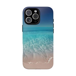 Summer Beach iPhone 16 Pro Max MagSafe Tough Case, Ocean Waves iPhone 15 Pro Case, Gift for Beach Lovers, Coastal iPhone 14 Phone Case