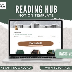 Notion Book Tracker Template | Book Log | 2024 Notion Template | Reading Journal | Aesthetic Planner | Digital Reading Planner