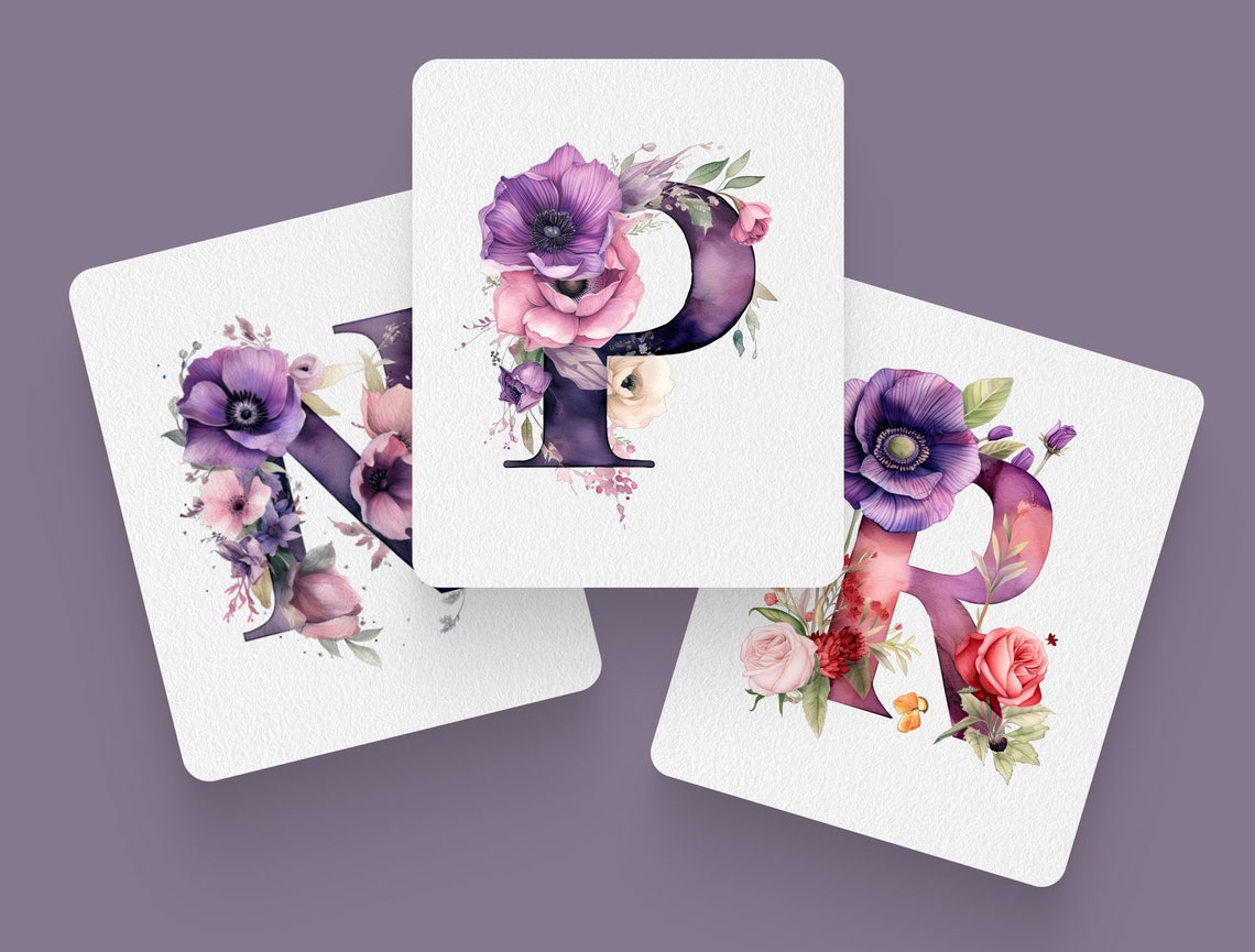 Floral Alphabet PNG Clipart Bundle | High Quality Letters Pngs | Floral ...