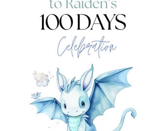 Custom Order - Blue Dragon 100 Days Welcome Sign