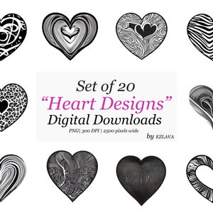 Heart Clipart Set Hearts PNG Cute Hearts png Sublimation image 2