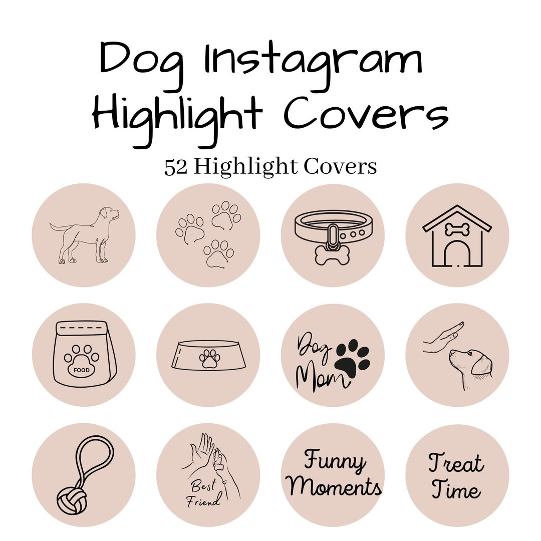 Dog Instagram Highlight Covers Cute Dog Icons IG Story - Etsy