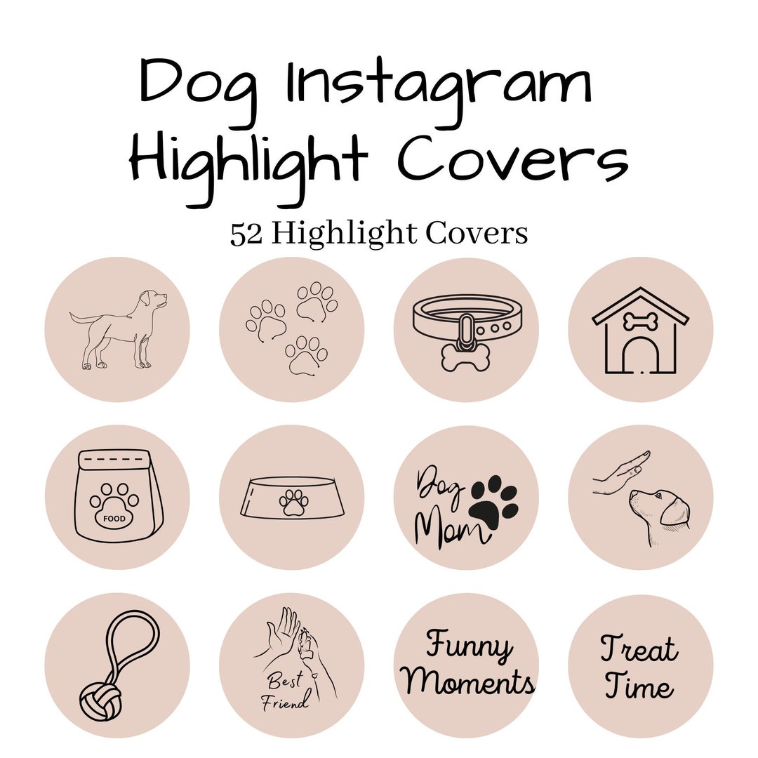Dog Instagram Highlight Covers, Cute Dog Icons, IG Story Icons, Dog