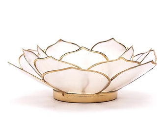 Lotus tealight holder | natural and gold | curved petals | Spiritual | Lotus lights | Decoration | cozy | Gift idea