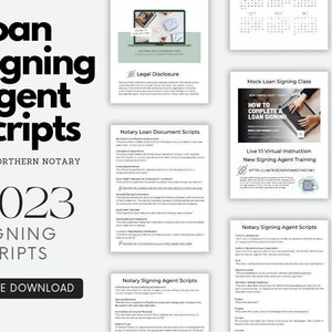 Notary Loan Signing Agent Scripts | Notary Scripts | Loan Signing Agent | Notary Signing Agent | Notary Loan Documents | Notary Loan Signing