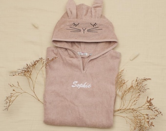Badeponcho Kinder mit Namen, Badeponcho Baby, Badponcho Hase, Babygeschenk, Geschenk Geburt, Geschenk Taufe, Badetuch personalisiert