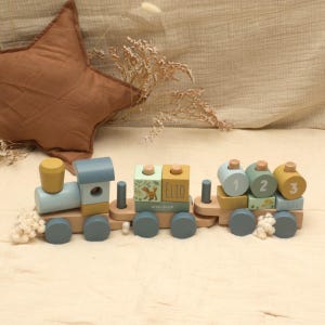 Holzzug personalisiert, Holz Eisenbahn personalisiert, Eisenbahn mit Name, Baby Geschenk, Geschenk Geburt, Geburtszug, Taufgeschenk