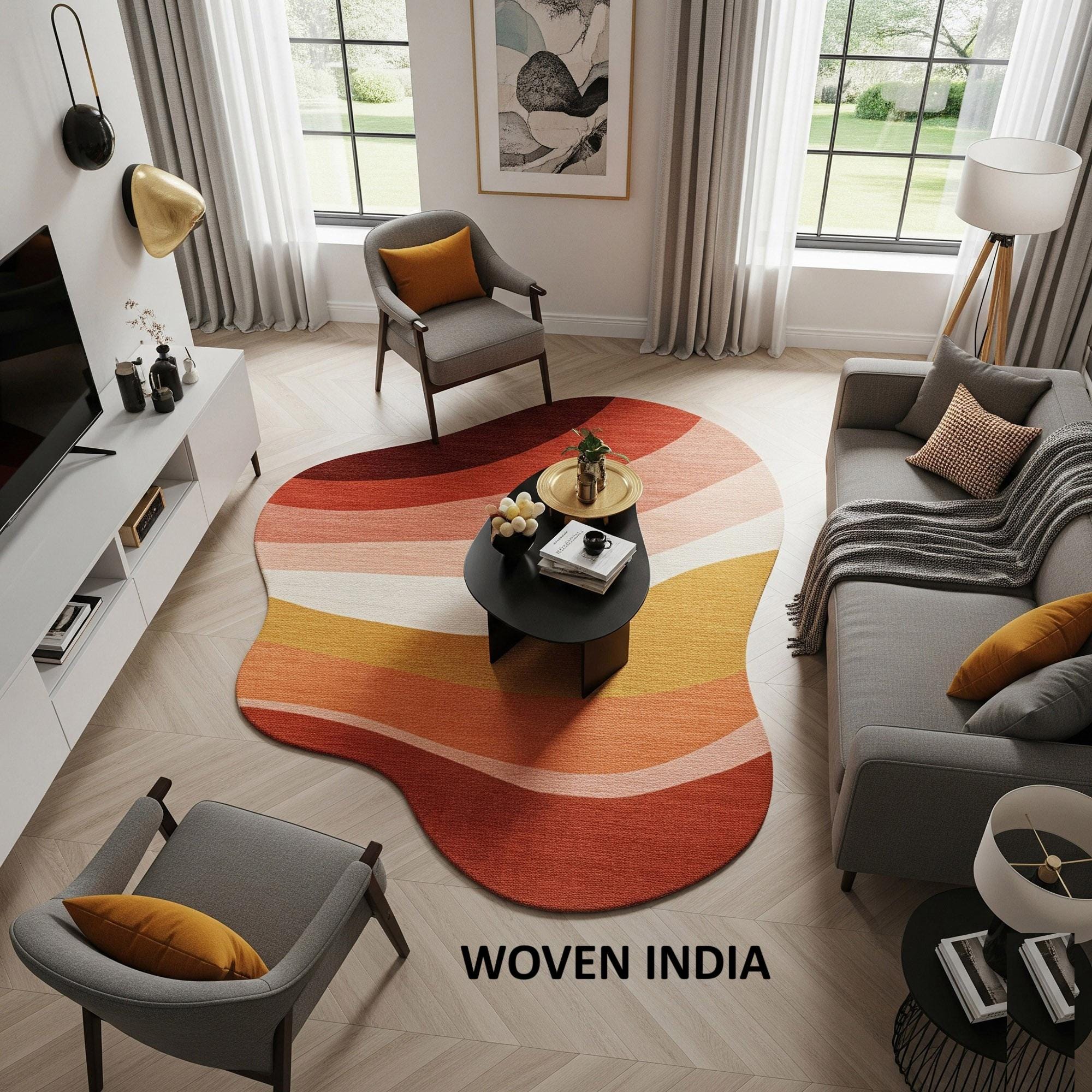 Hand Tufted Wool and Viscose Striped Multicolor Rug