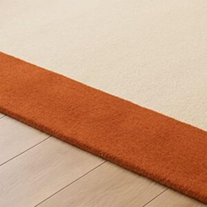 White & Rust Handmade Tufted Rug Crafted From 100% Fine Wool for ...