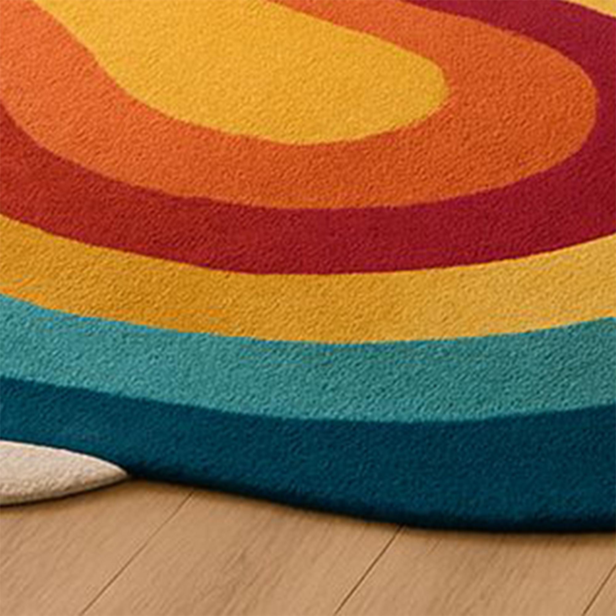 Organico Rugs Earthy Modern Abstract Area Rug – Organic Shape Concentric Rug in Warm ...