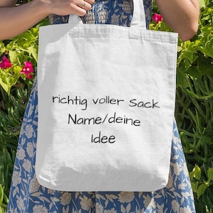 Jute bag really full of sack-Funny cotton bag-Gift idea-Fabric bag with saying-Shopping bag-Eco-friendly bag