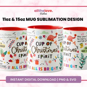 Christmas Mug Design, Self Love PNG, Christmas Gift Ideas, Sublimation Wrap Design, Affirmation Mug, Positivity Design, Digital Download
