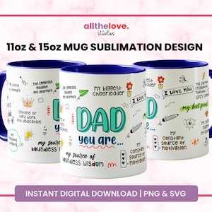 Best Dad Mug Wrap Sublimation Design | Fathers Day Gift | Instant Download | Coffee Mug Design | Coffee Lover Gift | PNG, JPG, SVG