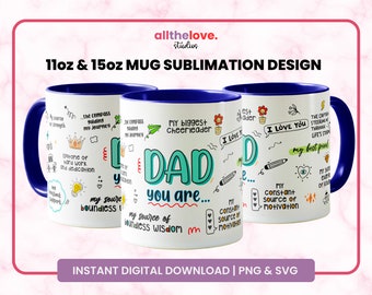 Best Dad Mug Wrap Sublimation Design | Fathers Day Gift | Instant Download | Coffee Mug Design | Coffee Lover Gift | PNG, JPG, SVG