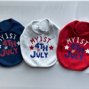 Baby Bib My 1st Fourth of July; Cute Little Boy Little Girl Bib; Funny Little Boy Little Girl Bib; Funny Baby Bib; Cute Baby Bib;Holiday Bib