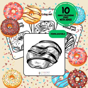 Donut Malvorlagen | Druckbare Malseite | Druckbare Download | Malseiten für Erwachsene | Malvorlagen | sofort download