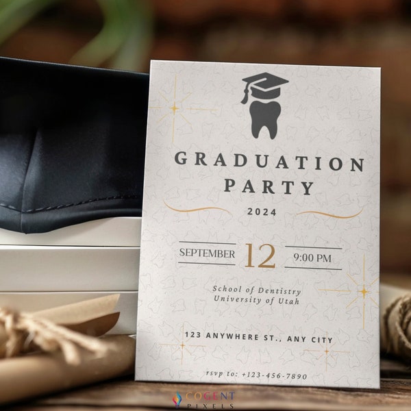 Dental Hygienist | Grad Party Invite | Dental Hygiene | Dental Assistant Graduation Invite | Edit Yourself Invitation | Template Editable