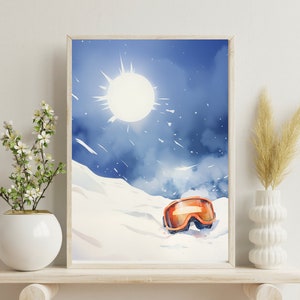 Arte de gafas / Cartel de esquí / Impresiones retro / Foto antigua / Descarga digital / Cartel vintage / Mujeres esquiadoras / Arte de pared / Decoración de pared de Ski Lodge