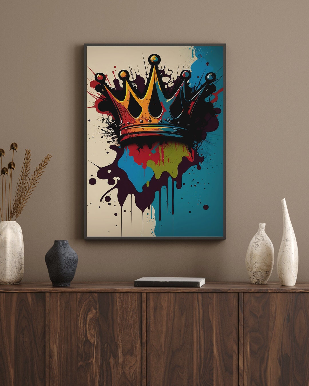 King Charles III Coronation: Graffiti Art of a Crown in Multiple Colors ...