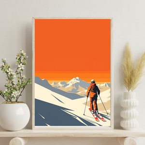 Vintage Poster | Ski Lodge Wall Decor | Ski Poster | Retro Prints | Antique Photo | Digital Download | Women Skiers | Wall Art