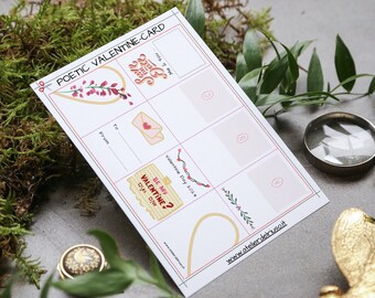 Valentine Printable Card Diy (ENG + ITA) - Print, Glue, Fill in & Gift you Loved One