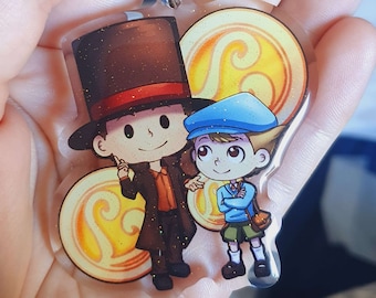 Acrylic Keyring - Layton & Luke - 63.5mm