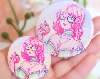 Badges plastifiés - "Lily" - 44mm ou 58mm