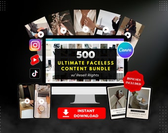 Paquete de 500 videos sin rostro definitivos l Reels estéticos de Instagram l con derechos de reventa l Contenido de video viral DFY l Marketing digital sin rostro