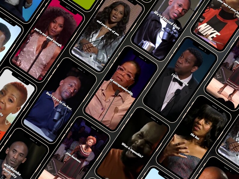 150 Canva-redigerbara afroamerikanska motivationsvideor (digital nedladdning) bild 3