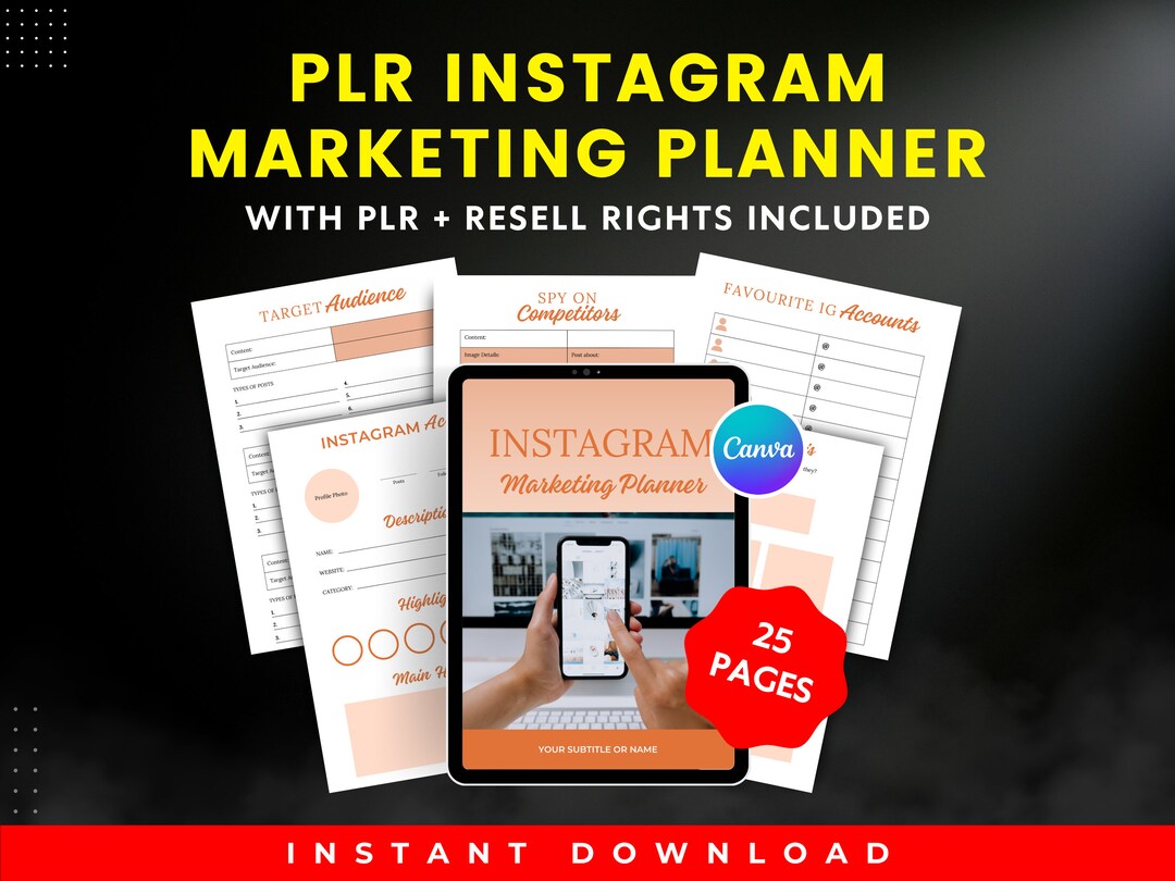 PLR Instagram Marketing Planner Template L Plr Planner Template L for ...