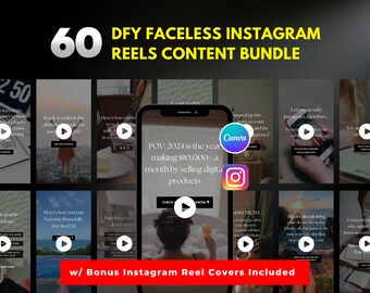 Dark Instagram Reels | Canva Templates, MRR PLR (Digital Download