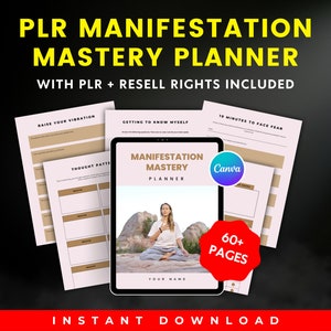 PLR Manifestation Planner Template I Digital/Printable Planner A4 Size I Plr Planner Canva Template I PLR Digital Planner Product