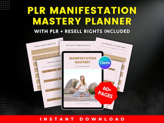 PLR Manifestation Planner: Canva Template with Resell Rights (A4)