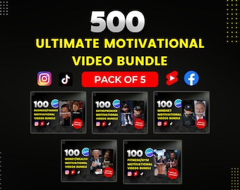 500 Ultimate Motivational Video Bundle l Pack of 5 I For Instagram Reels, Tiktok Videos, YouTube Shorts l DFY Viral Video Content