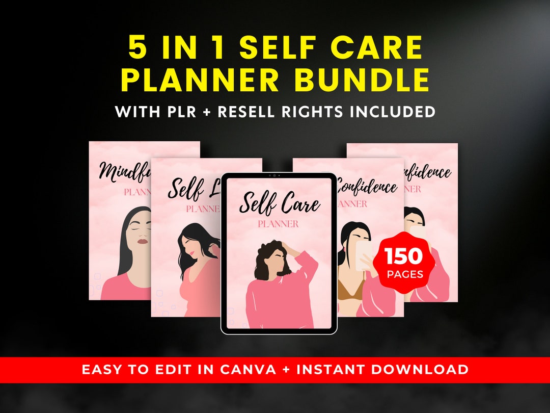 PLR Self-care Planner Bundle: Canva Editable, Resell Rights (digital ...