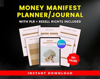 Planejador de Manifestação Financeira: Diário Editável Canva (PLR)