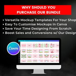 Kit de marca para tienda Etsy: Plantillas de maquetas, banners e íconos (producto digital editable en Canva) imagen 6
