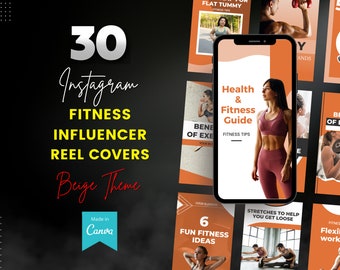 Beige Fitness Instagram Reel Covers: Canva Templates (30)