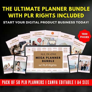 PLR Ultimate Planner Bundle l Pack of 50 Planner Templates l Start Your Digital Product Business l Resell Rights Included l PLR Bundle