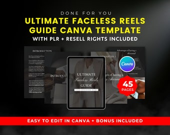 Faceless Reels Guide: Canva Ebook Template with PLR (Digital Download)