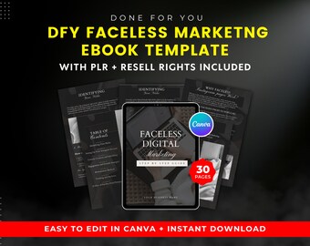 Faceless Marketing Ebook: PLR Lead Magnet, Done For You (Digital Download)